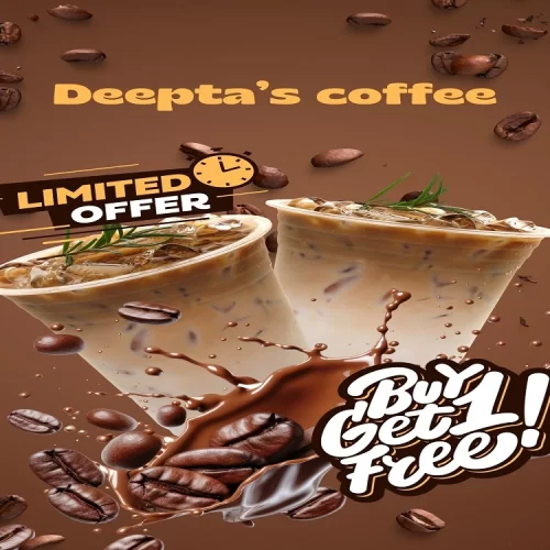 Brown, White and Yellow Modern Coffee Promotion Poster Brown, White and Yellow Modern Coffee Promotion Poster